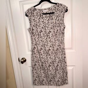 Calvin Klein Black and White Patterned Dress lightweight